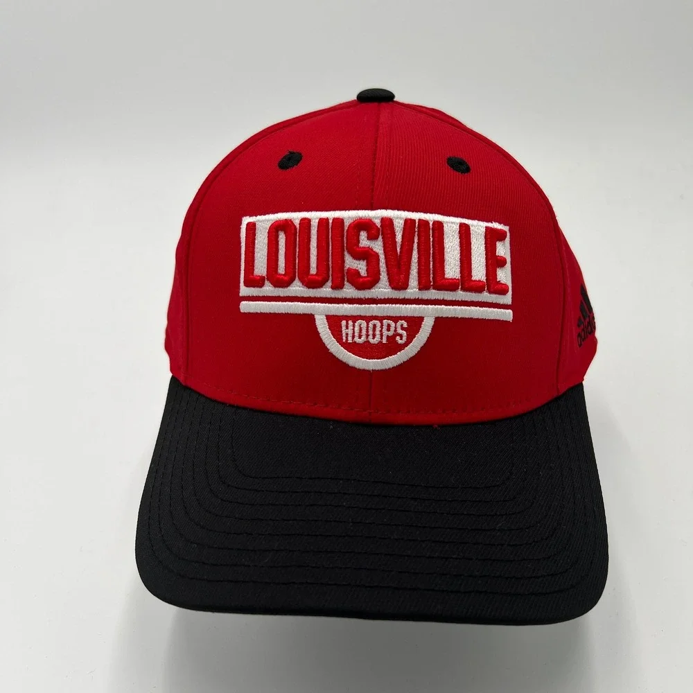 Adidas Louisville Hoops Snapback Hat Red Black Cardinals Basketball OSFA‎ Cap